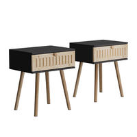 NACHTTISCH Holk Anthrazit/Kiefer 40 x 47 cm 2-er Set - Anthrazit/Kieferfarben, Holzwerkstoff (40/47/30cm) - Vicco