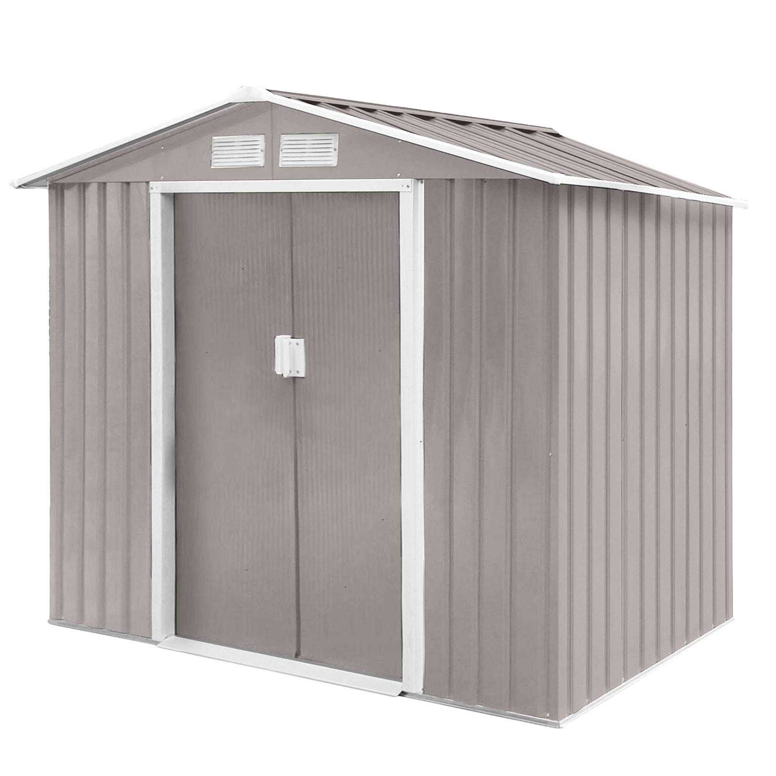 GERÄTEHAUS S100 Metall Hellgrau - Grau, Metall (127/185/213cm) - HATTORO