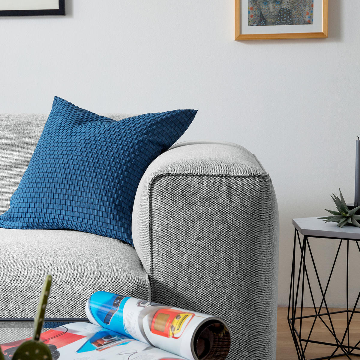 1,5-SITZER ECKSOFA mit Longchair - Hellgrau/Schwarz, Kunststoff/Textil (260/173cm) - home24