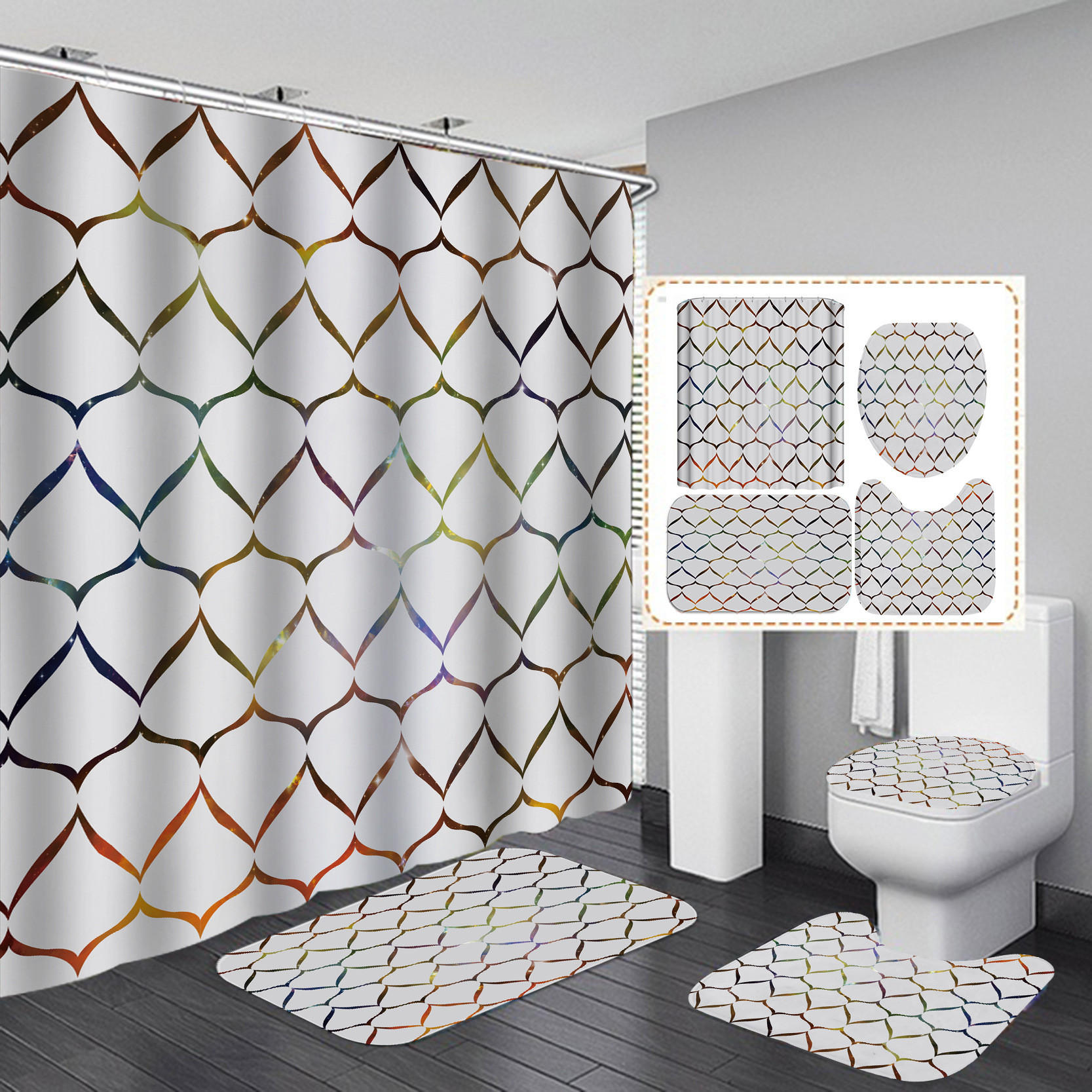 Mcboson Duschvorhang Transparent 180x180 cm