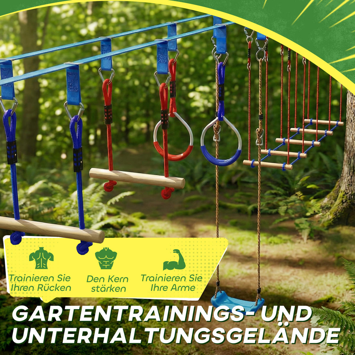 NINJA-WARRIOR Holz Metall Mehrfarbig - Multicolor, Holz (5/2400cm) - AIYAPLAY