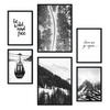 POSTER Set Mit 6 Schwarzweiß Berg Wandbild A3 & A4 Rahmenlos - Klar, Papier (29/3cm) - Nacnic