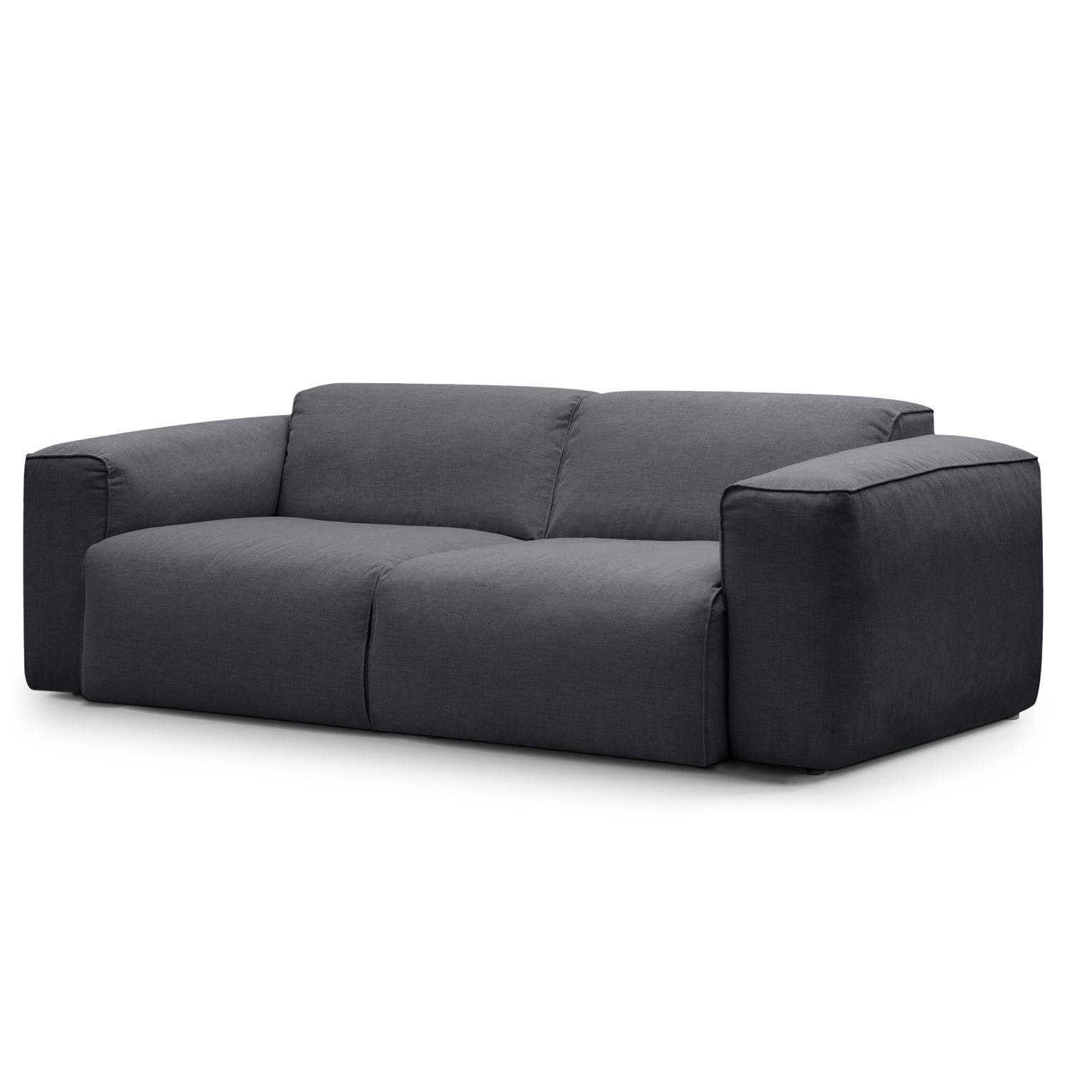 2-SITZER SOFA - Schwarz/Grau, Textil (220/71/102cm) - home24