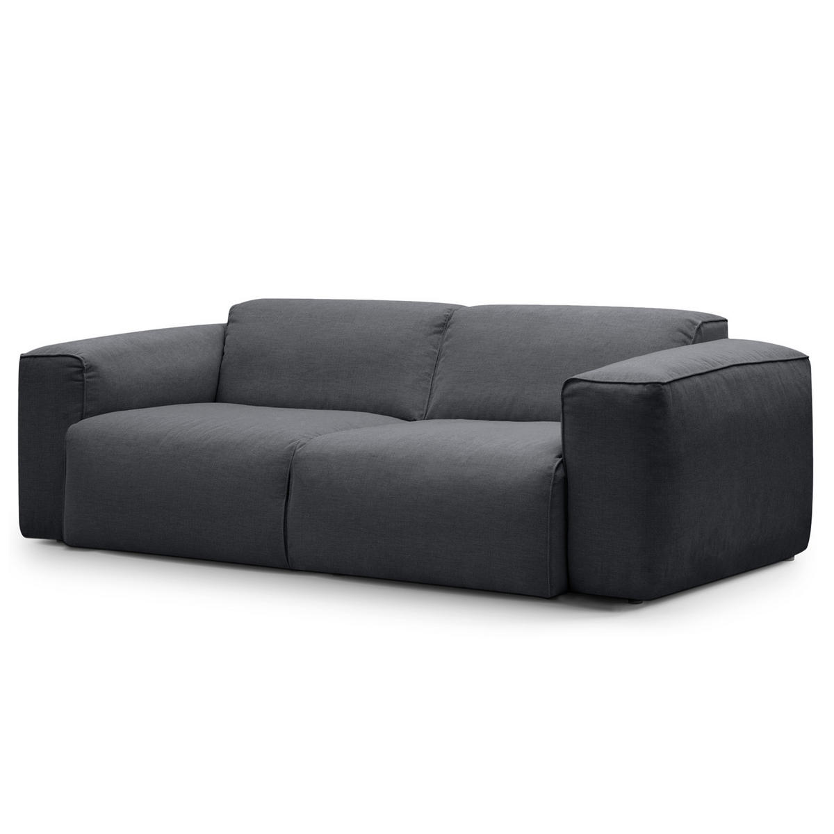 2-SITZER SOFA - Schwarz/Grau, Textil (220/71/102cm) - home24