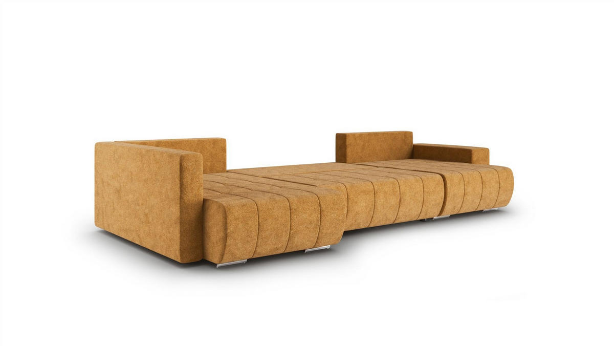 WOHNLANDSCHAFT Armanda - Gelb, Holzwerkstoff/Textil (392/83/185cm) - Fun Möbel