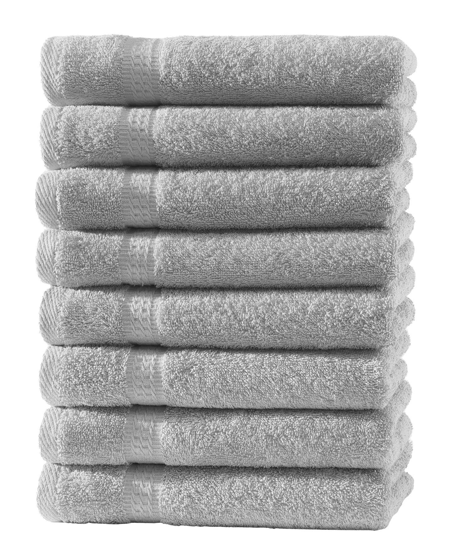 HANDTUCH 50x100 cm Frottier Handtücher im 8er Set aus 100% Baumwolle, Silber 500g/m2 - Silberfarben, Textil (50/100cm) - Carpe Sonno