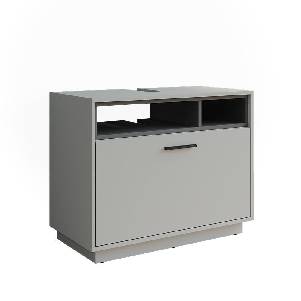 WASCHBECKENUNTERSCHRANK Beatrice Grau/Anthrazit 80 x 84.5 cm mit Schublade - Grau, Holzwerkstoff (80/84.5/35cm) - Vicco