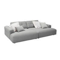 BIG SOFA MIKA Grau Cord - Schwarz/Grau, Kunststoff/Textil (300/86/167cm) - KAWOLA