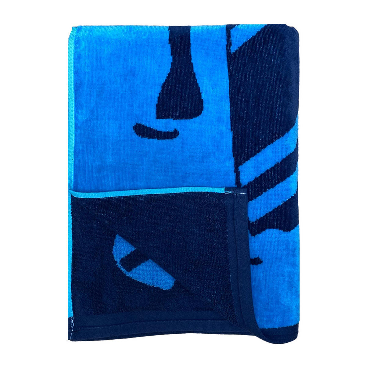 STRANDTUCH Frottee Velours Jacquard Blau 90x170 400g/m² - Lombok - Blau, Textil (170/90cm) - LE COMPTOIR DE LA PLAGE