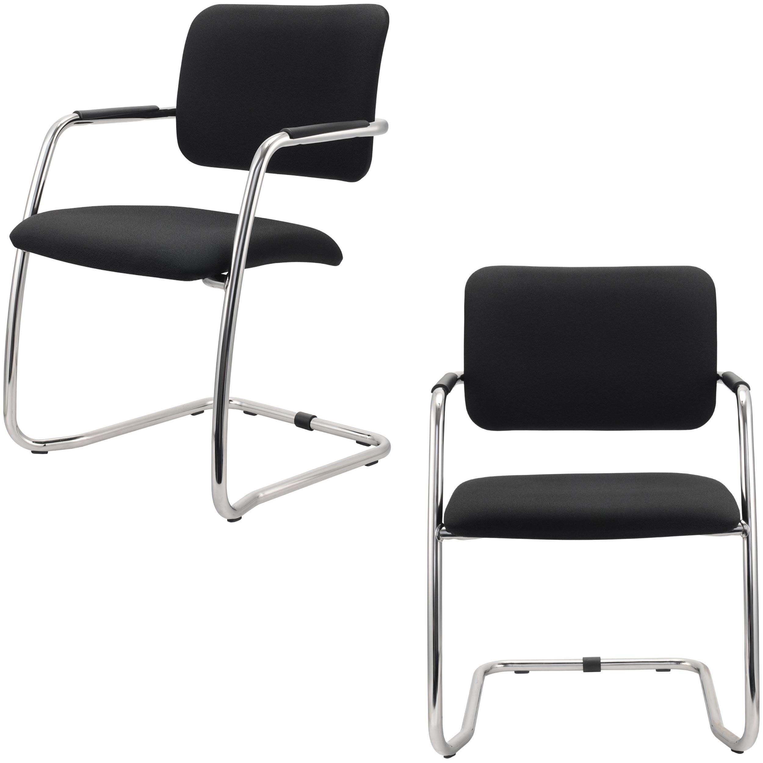 FREISCHWINGER Besucherstühle (2er-Set) 59/56/81 cm in Schwarz - Schwarz, Metall (56/81/59cm) - bümö