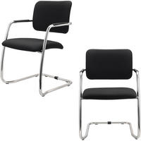 FREISCHWINGER Besucherstühle (2er-Set) 59/56/81 cm in Schwarz - Schwarz, Metall (56/81/59cm) - bümö