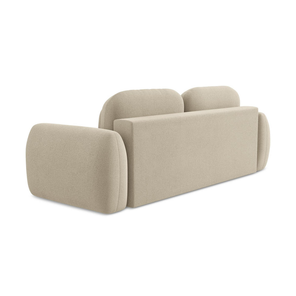3-SITZER SOFA mit Schlaffunktion Bouclé Stoff Beige - Beige/Schwarz, Holzwerkstoff/Kunststoff (266/95/121cm) - LaMiaSofa