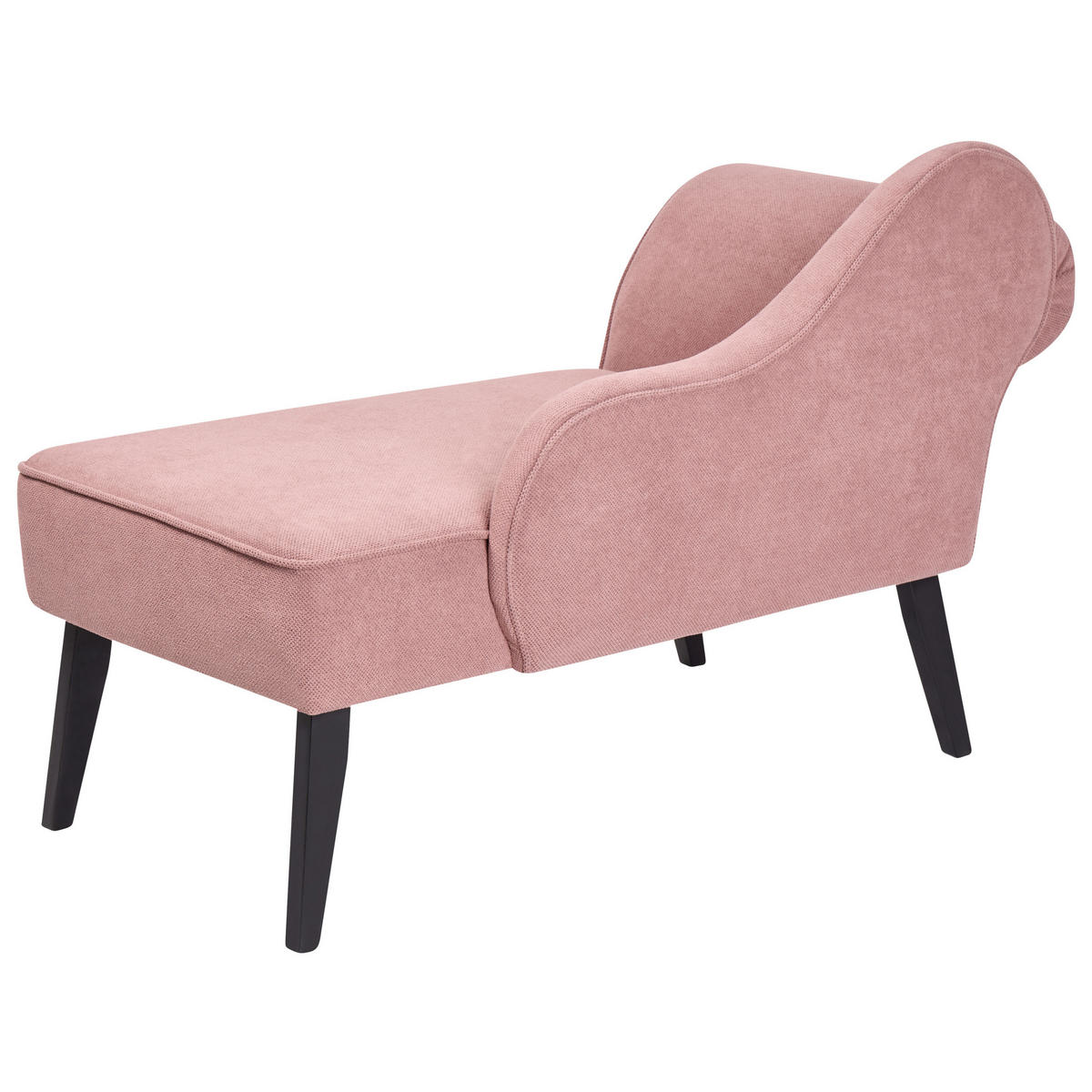 CHAISELONGUE rosa linksseitig Biarritz - Pink/Schwarz, Textil (118/77/60cm) - Beliani