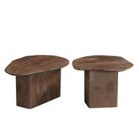 BEISTELLTISCH organisch 2er Set aus Mangoholz 70x60x35cm, braun - Braun, Holz (70/60/35cm) - Giga Meubel