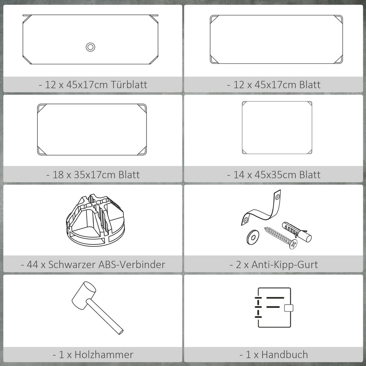 DIY-SCHUHSCHRANK Kunststoff Stahl Schwarz - Schwarz, Kunststoff (37/108/94cm) - HOMCOM