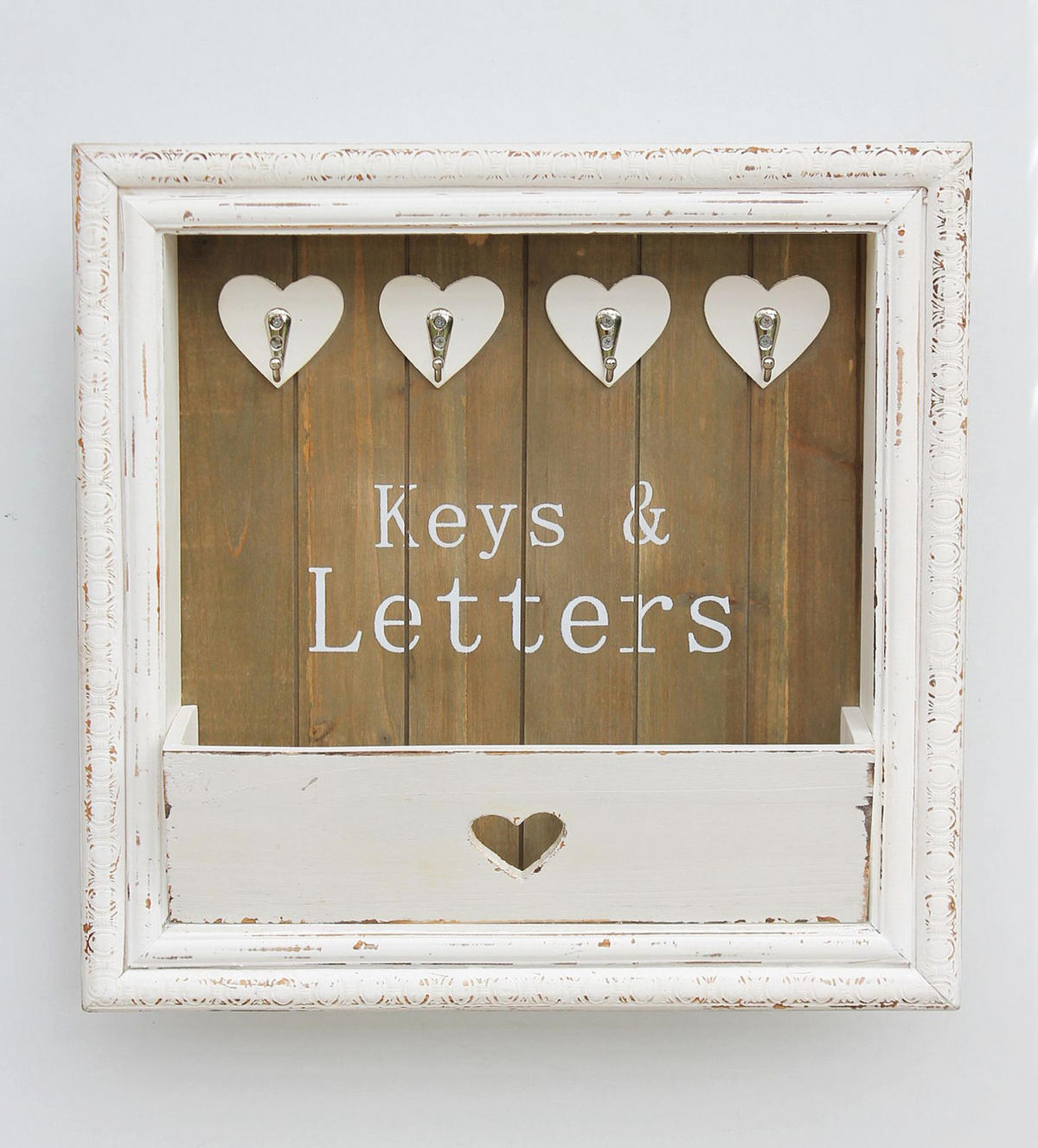 WANDORGANIZER mit Ablage Holz Weiß 40/8/40 cm - Weiß, Holz (40/40/8cm) - DanDiBo