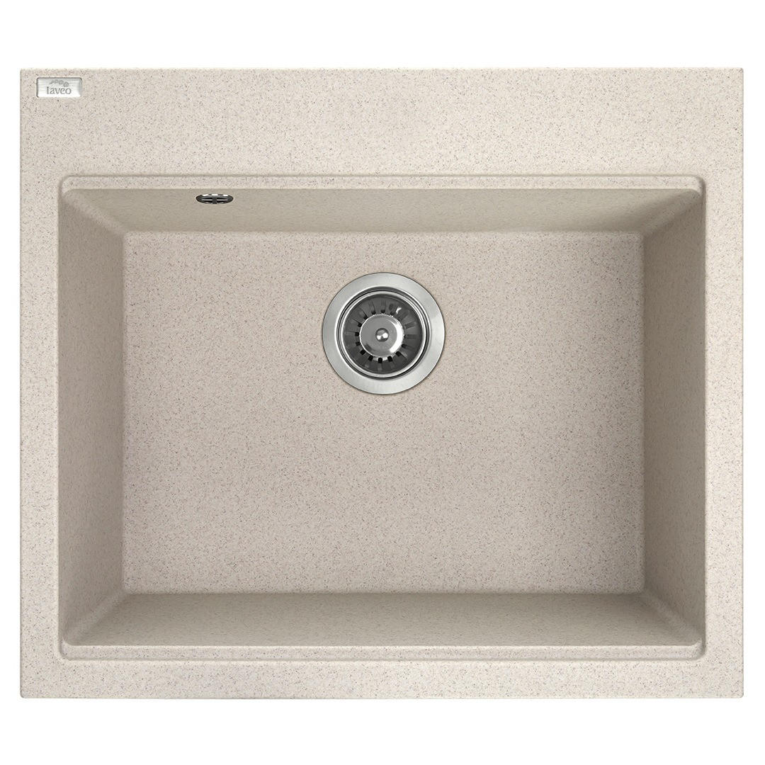 EINBAUSPÜLE TAU Beige, Einzelbecken, 50/57/21,5 cm - Beige, Stein (50/21.5/57cm) - bad land