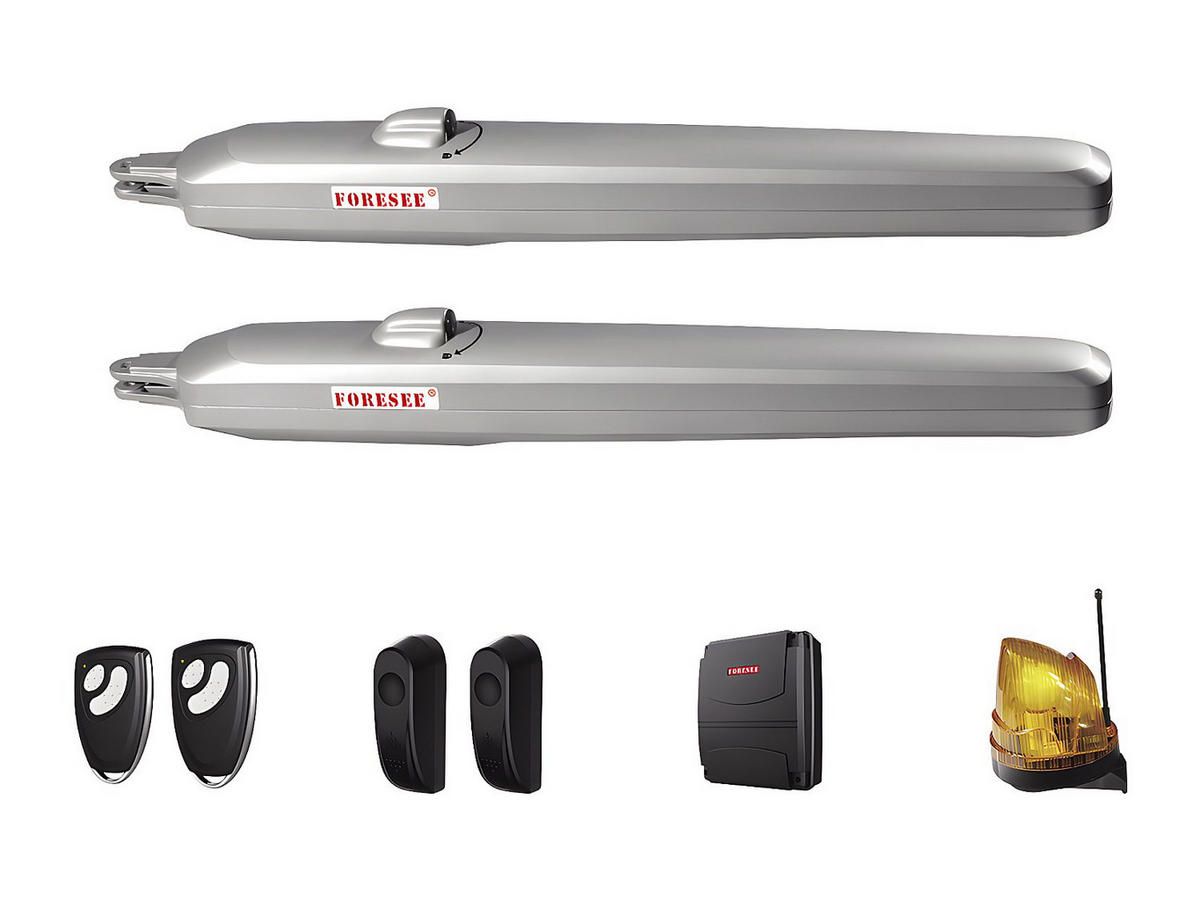 GARTENTOR Flügeltor mit Torantrieb - 355 x 181 cm - Aluminium - Anthrazit - VIAZO - Anthrazit, Metall (350/176cm) - Vente-Unique