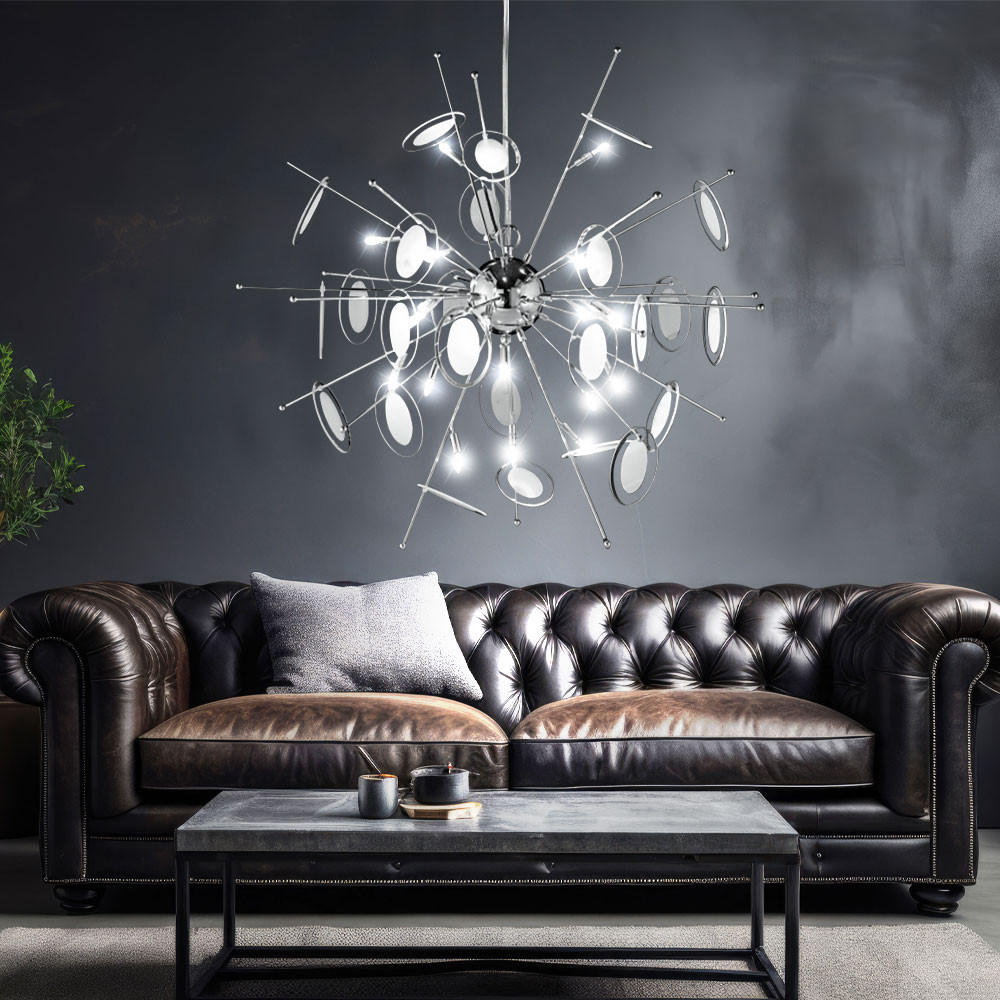 LED DECKENLEUCHTE Victoria Chrom Silber - Silberfarben, Glas (70/70/150cm) - Wofi