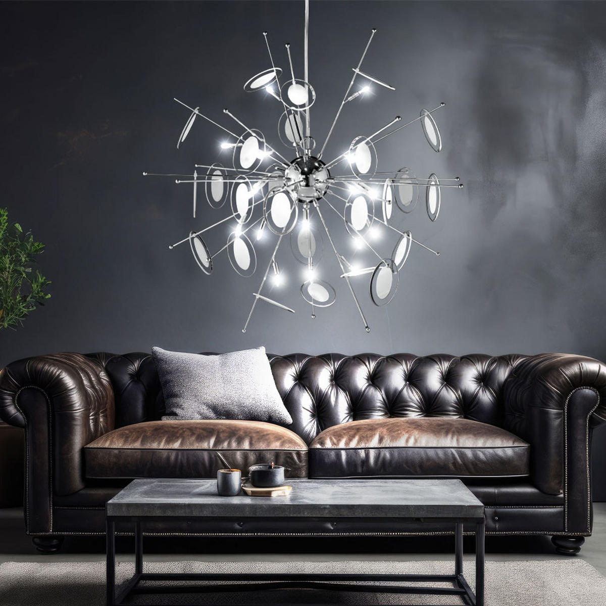 LED DECKENLEUCHTE Victoria Chrom Silber - Silberfarben, Glas (70/70/150cm) - Wofi