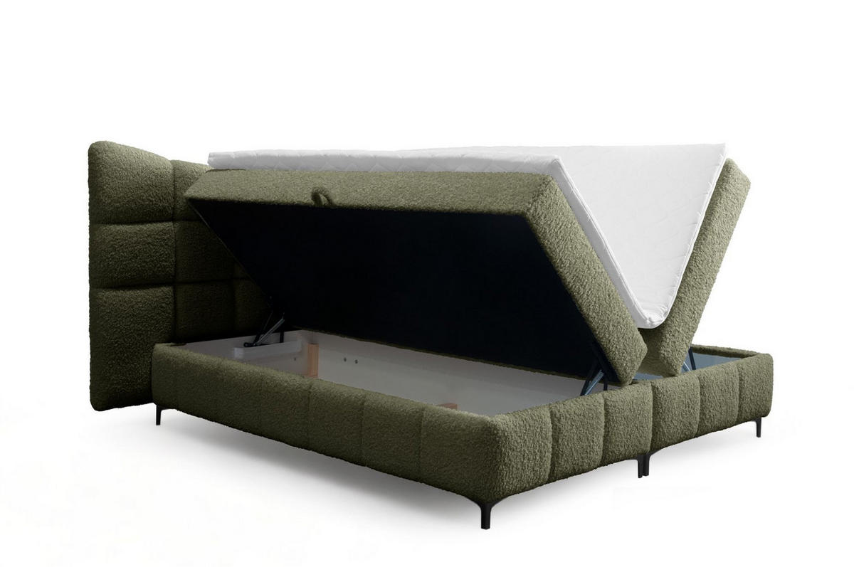 BOXBETT Nova In Rolf - Grün, Holzwerkstoff/Textil (140/200cm) - Fun Möbel