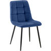 STUHL Samt Blau - Blau/Schwarz, Textil/Metall (45/84/55cm) - CLP