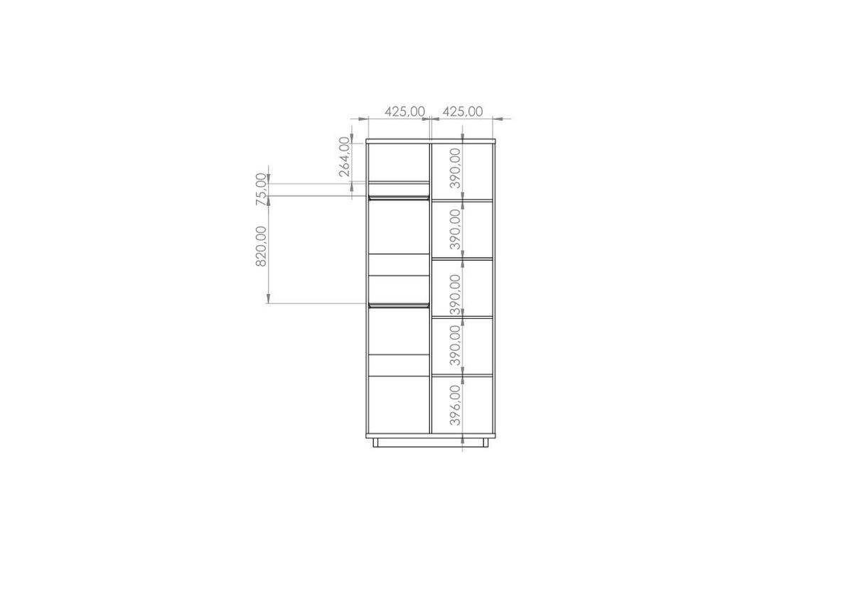 KLEIDERSCHRANK Zonda 90/215/60 2-türig - Schwarz/Eiche Artisan, Holzwerkstoff/Kunststoff (90/215/60cm) - Ravio