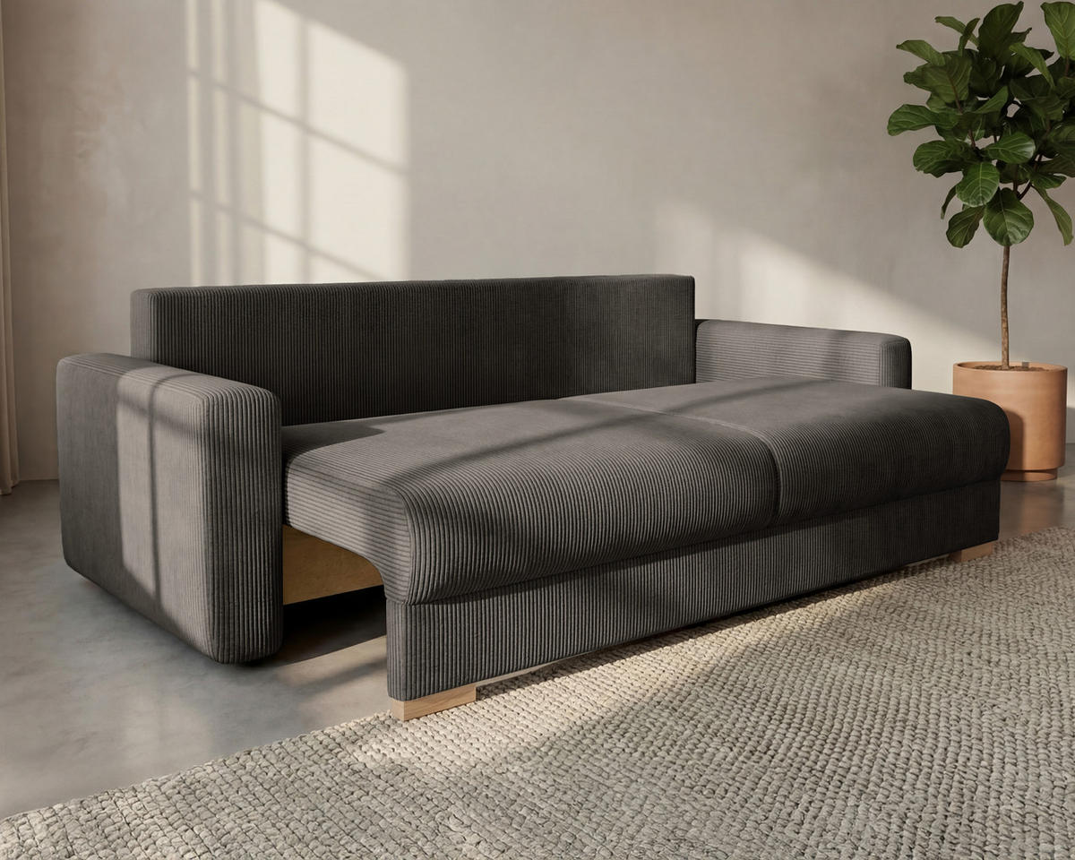 3-SITZER-SCHLAFSOFA ELMA mit Bettfunktion, dunkelbraun - Dunkelbraun, Holz (92.5/79/230cm) - Homesy