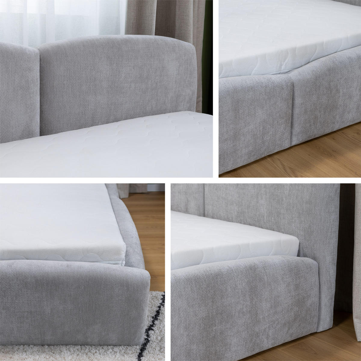 POLSTERBETT Mirala - Eichefarben/Beige, Holz/Textil (140/200cm) - MIRJAN24