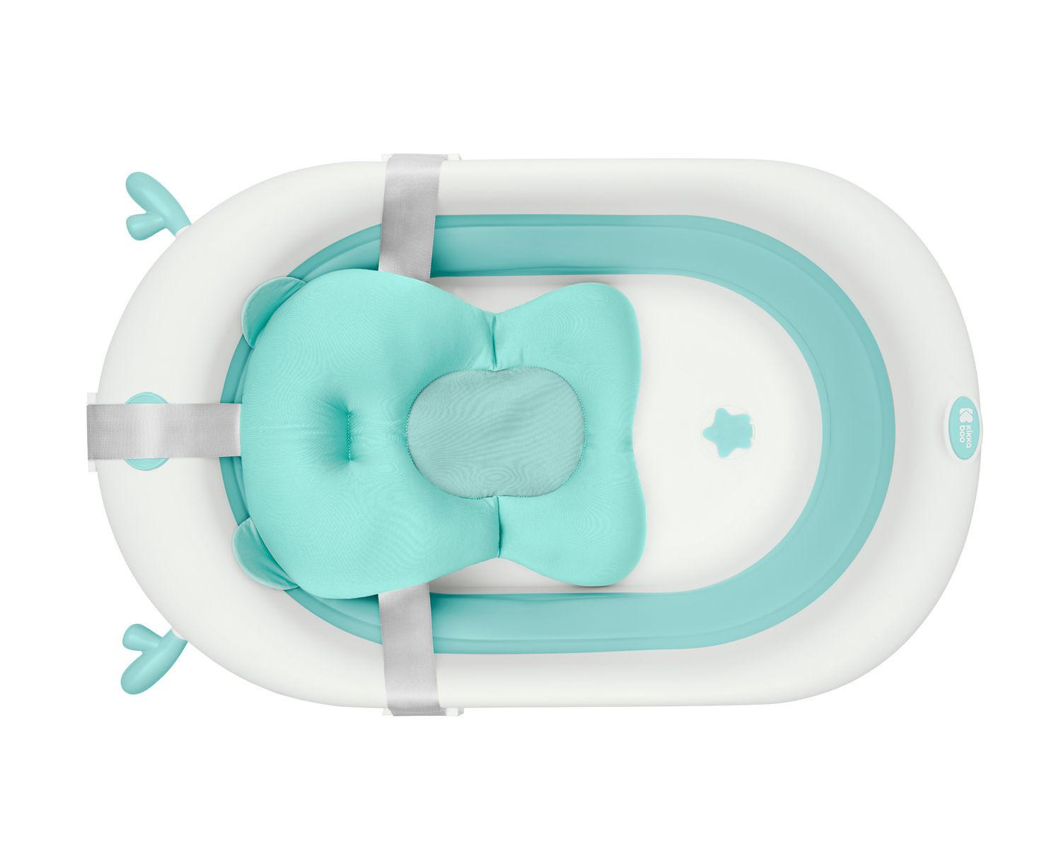 BADEKISSEN Bär Badehilfe türkis Wannenauflage, Baby-Badewannenkissen, Clips - Türkis, Kunststoff (32/45cm) - Kikka boo
