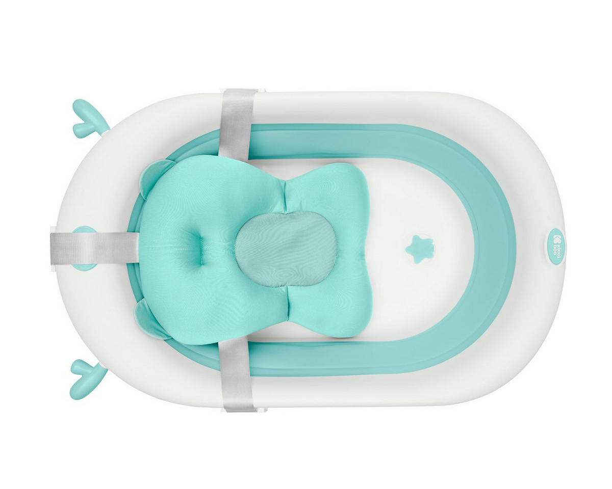 BADEKISSEN Bär Badehilfe türkis Wannenauflage, Baby-Badewannenkissen, Clips - Türkis, Kunststoff (32/45cm) - Kikka boo