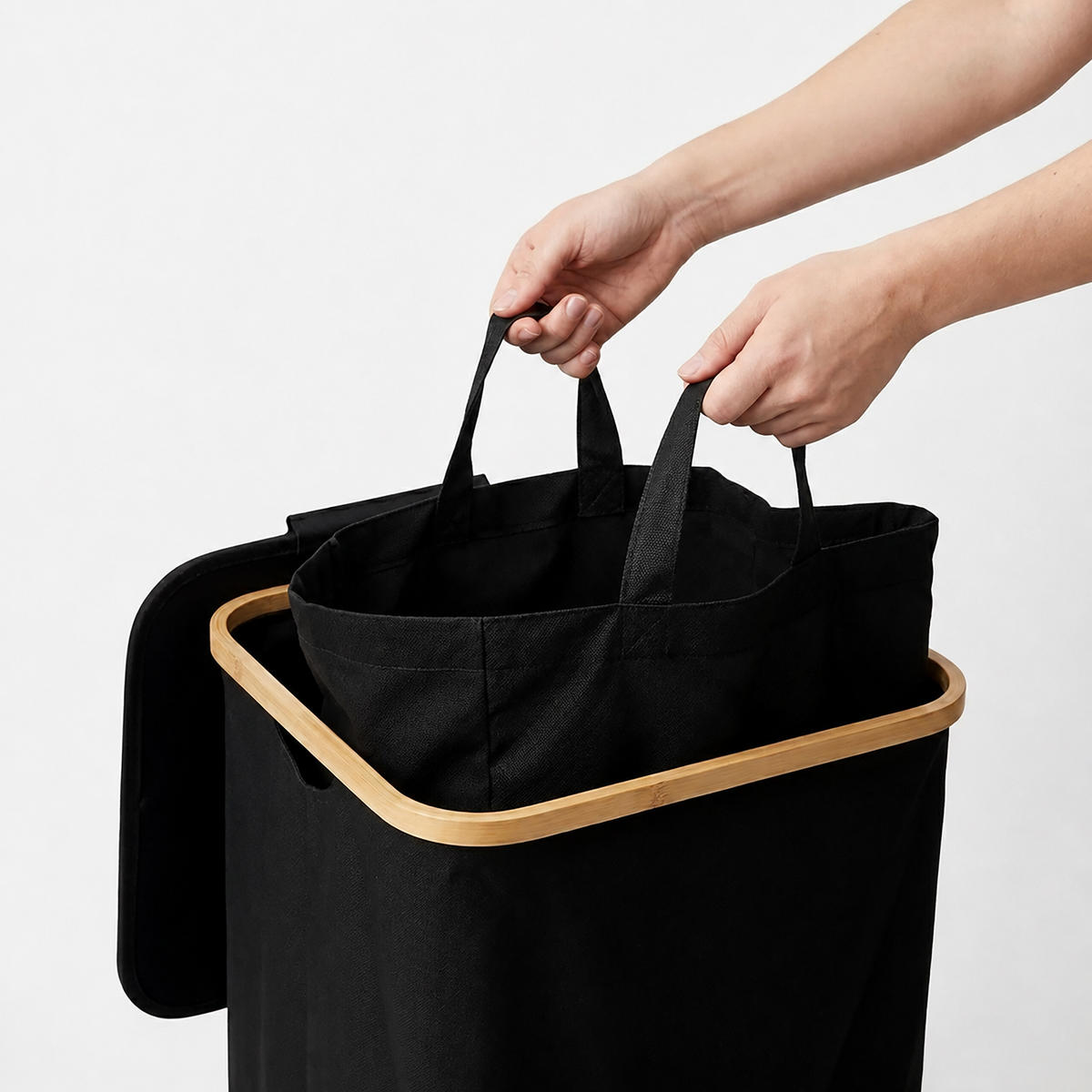 COLECTOR Negru pentru sticle returnabile 100 L - negru, carton ondulat/material textil (40/75/33cm) - Relaxdays