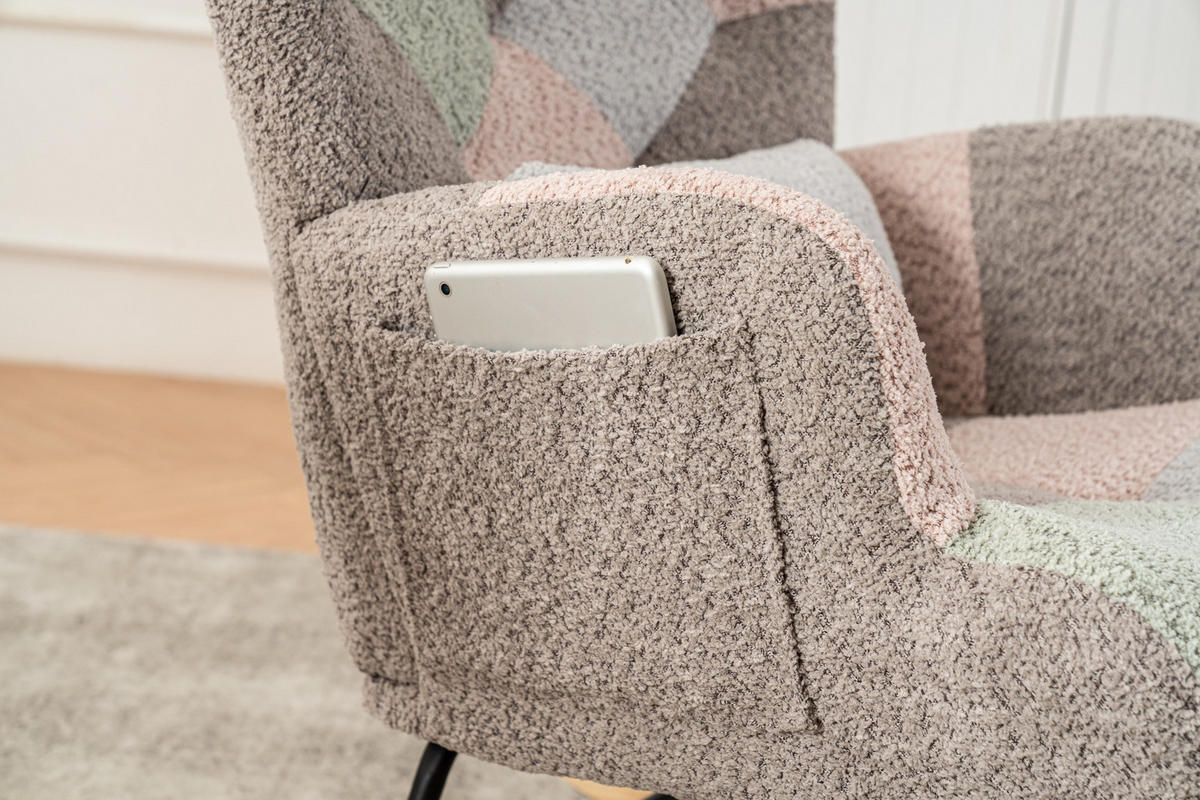 SCHAUKELSTUHL Hellgrau - Hellgrau, Textil (83/93/48cm) - Urban Meuble