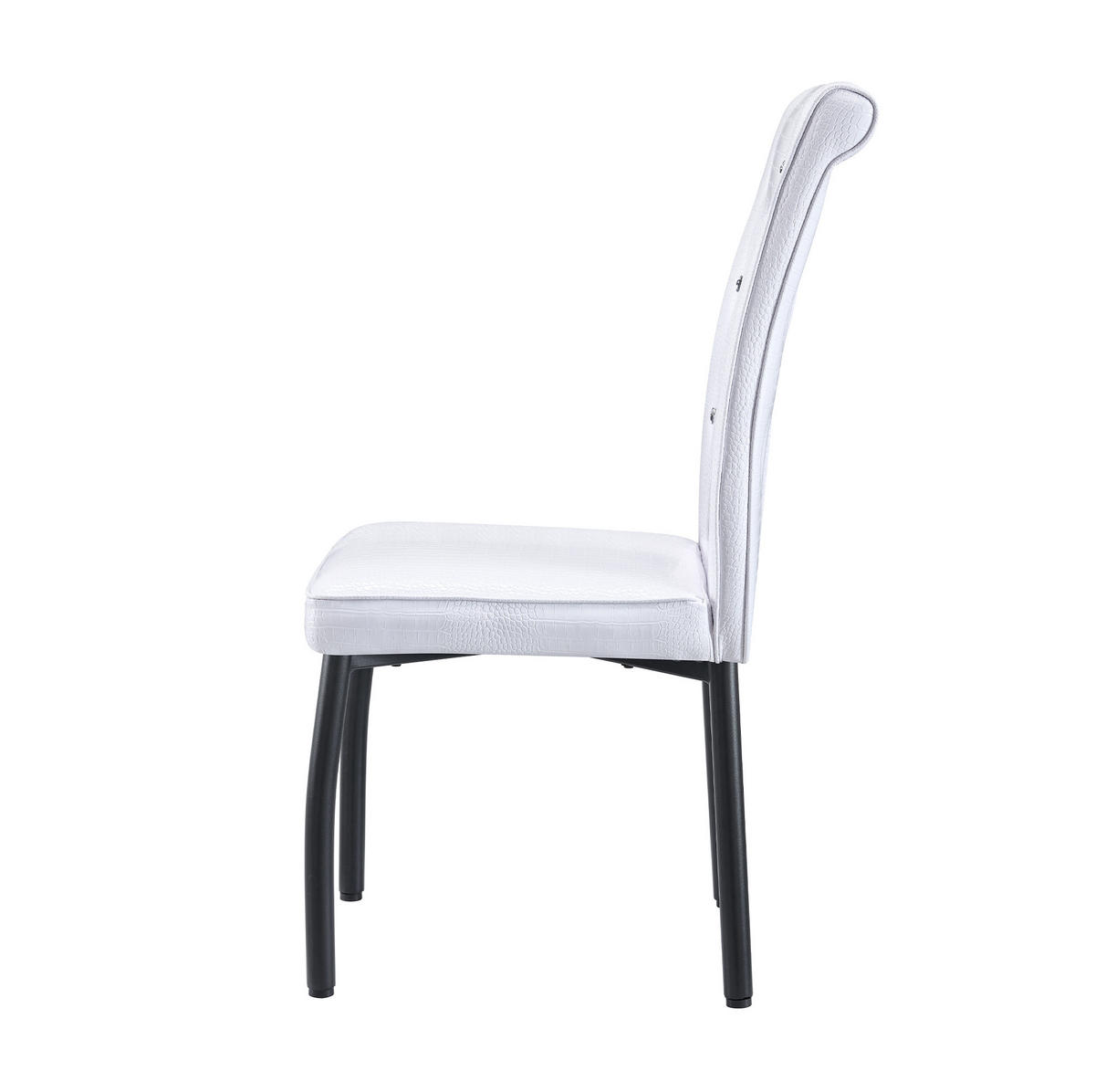 ESSZIMMERSTUHL 2er-Set PVC Schwarz/Weiß mit Metallbeinen - Schwarz, Metall (42/101/61.8cm) - Meubliv