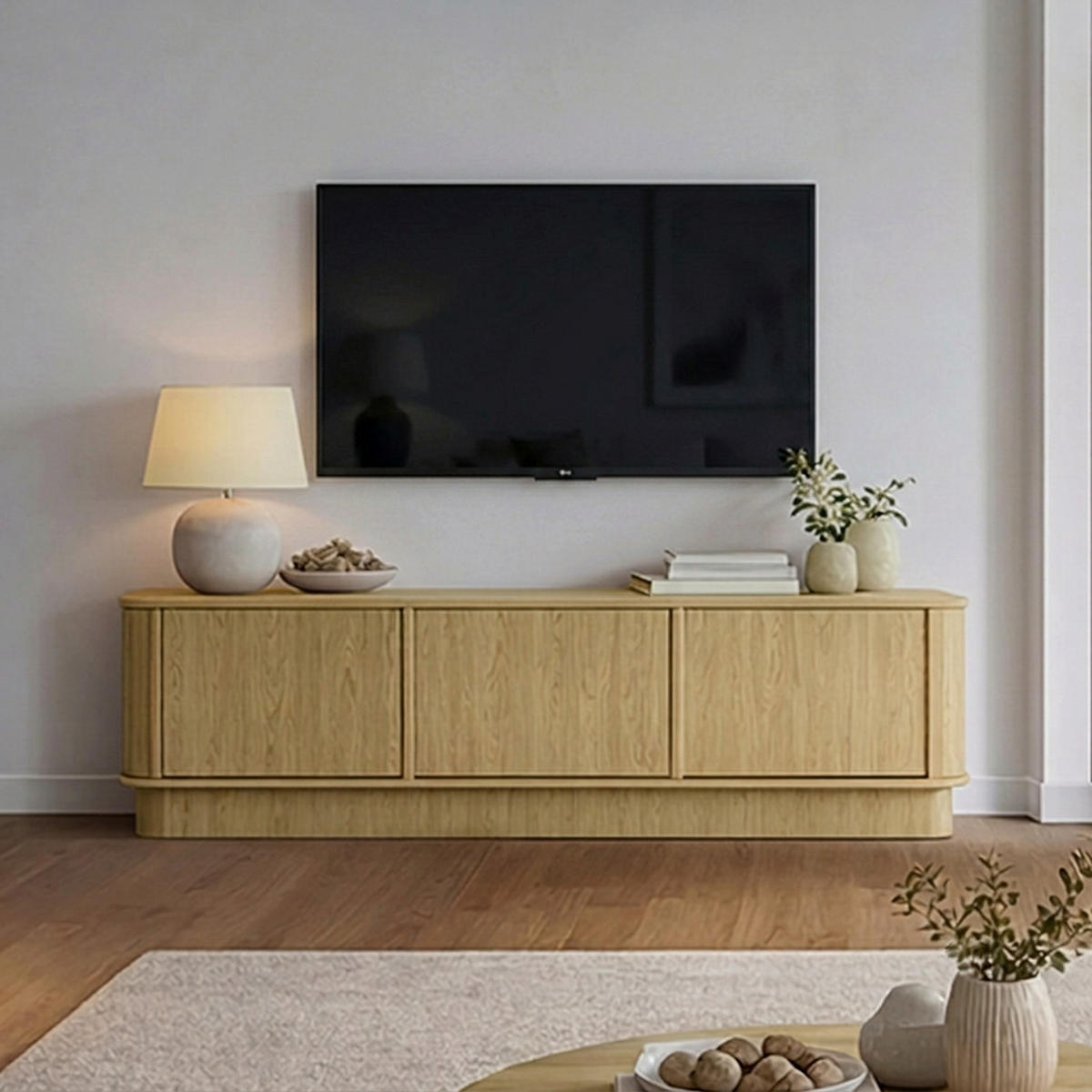 TV STOLEK Halina Dřevo - hnědá, kompozitní dřevo (154/45.5/40cm) - Petits-meubles