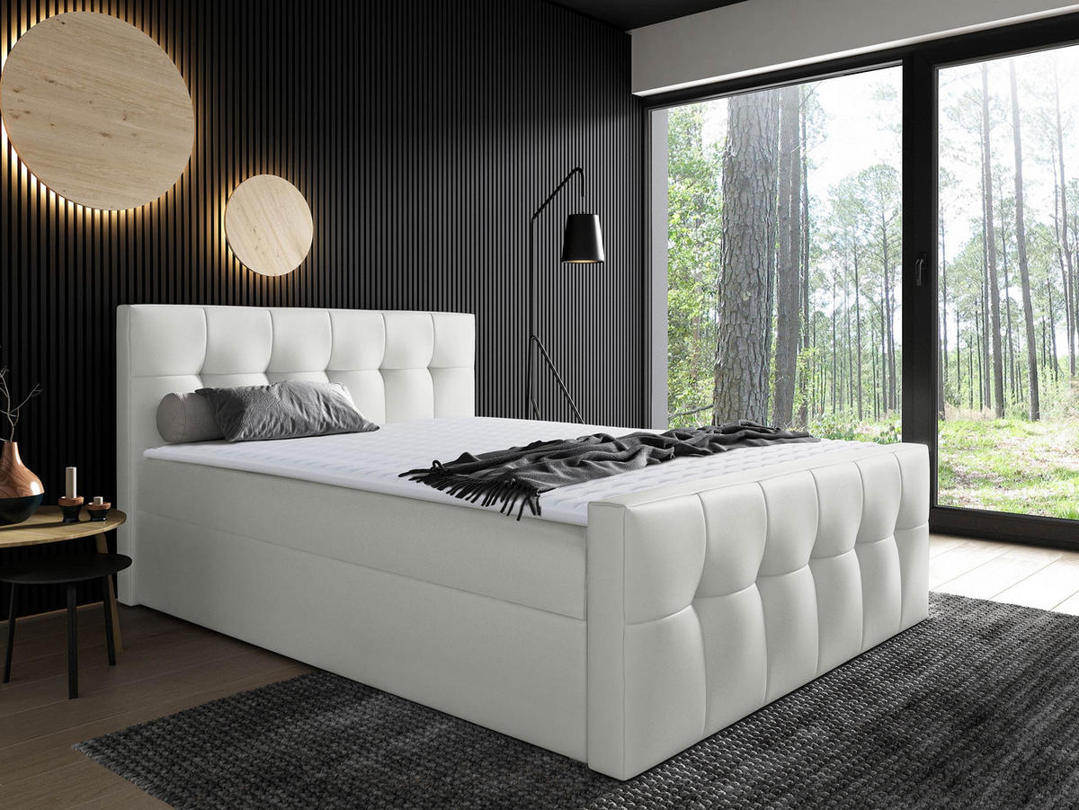 BOXBETT Malibu - Weiß, Holz (140/200cm) - MIRJAN24