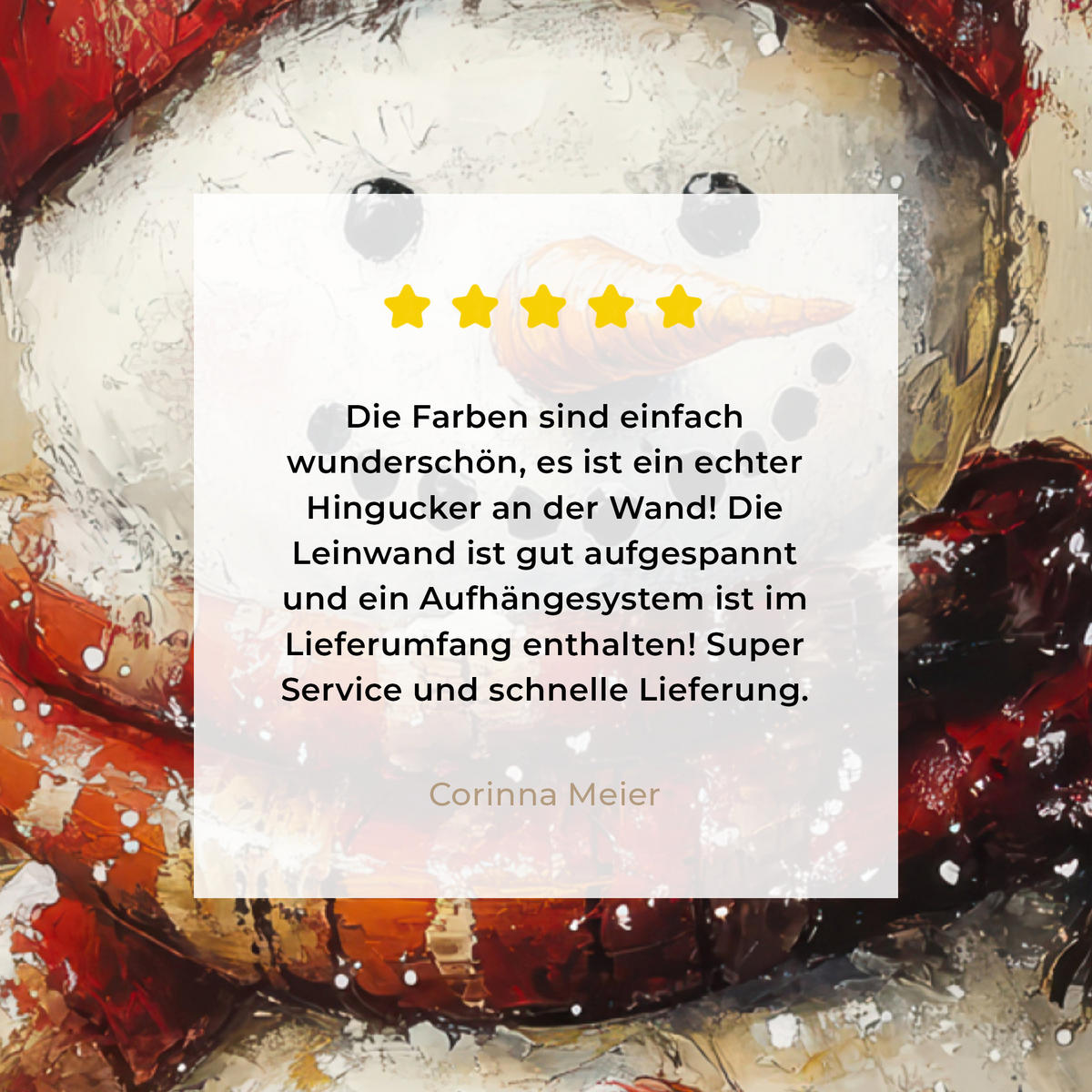 LEINWANDBILD Schneemann - Winter - Schnee - Beige 60x80 cm - Weiß, Textil (60/80cm) - MuchoWow