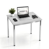 SCHREIBTISCH VST1 100 x 100 cm Lichtgrau – höhenverstellbar - Chromfarben/Grau, Holzwerkstoff (100/100/75.5cm) - Versee