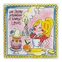 FLIESE Die geheime Zutat ist immer Liebe in Bunt - 13cm - Multicolor, Keramik (13/0.5/13cm) - Blond Amsterdam