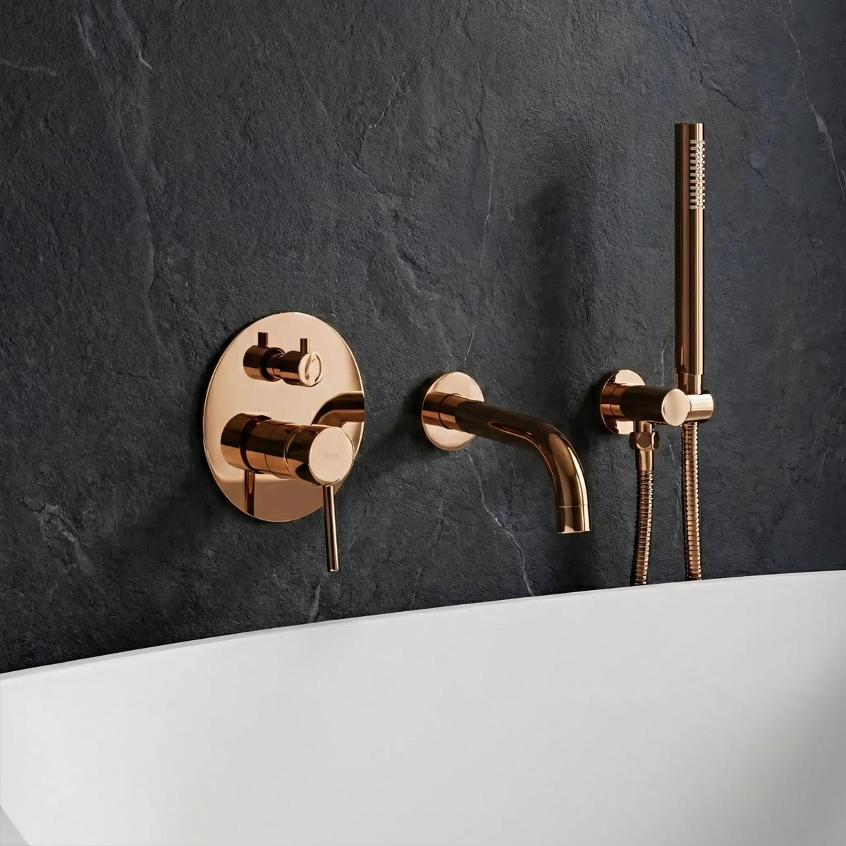 UNTERPUTZ Wannenarmatur Rea Lungo Copper +ibox - Kupferfarben, Metall (15.5/16/15.5cm) - REA