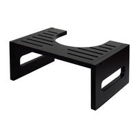 STOLEC za wc - črna, tekstil/les (43.5/18.5/43.5cm) - Relaxdays