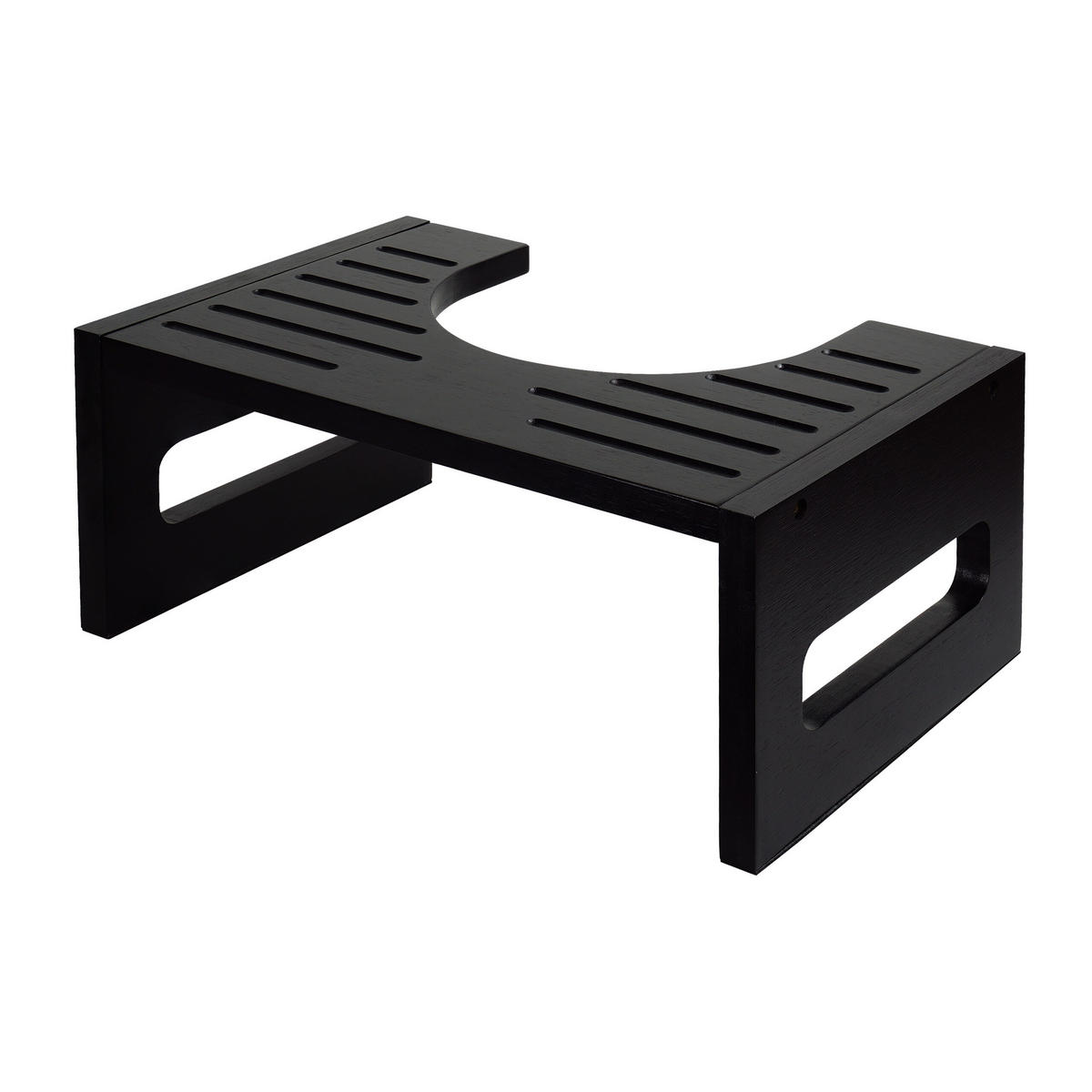 STOLEC za wc - črna, tekstil/les (43.5/18.5/43.5cm) - Relaxdays