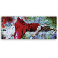 WANDBILD frau auf einer brücke - Multicolor, Textil (90/30cm) - Feeby