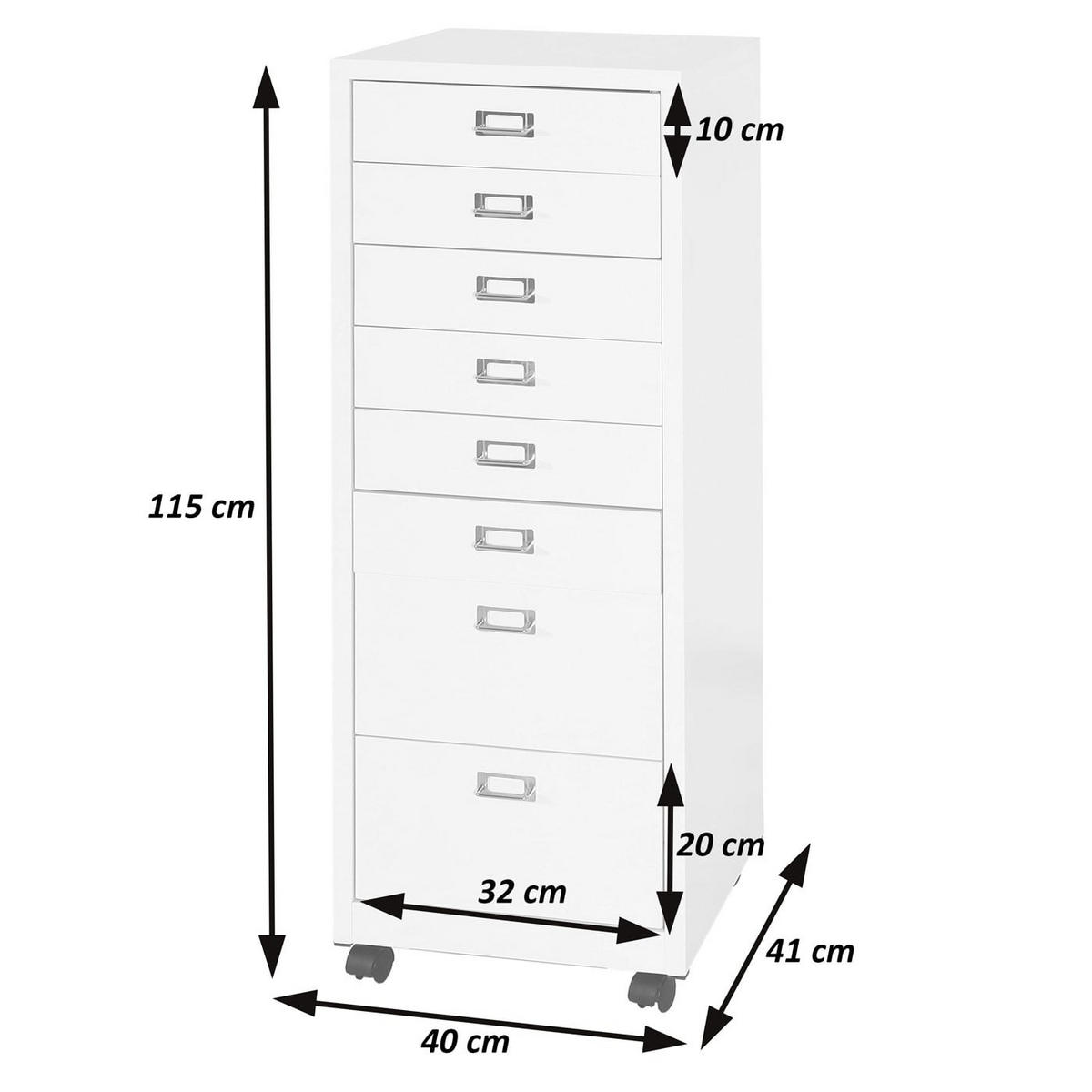 ROLLCONTAINER Anthrazit - Anthrazit, Metall (40/115/41cm) - Jamb