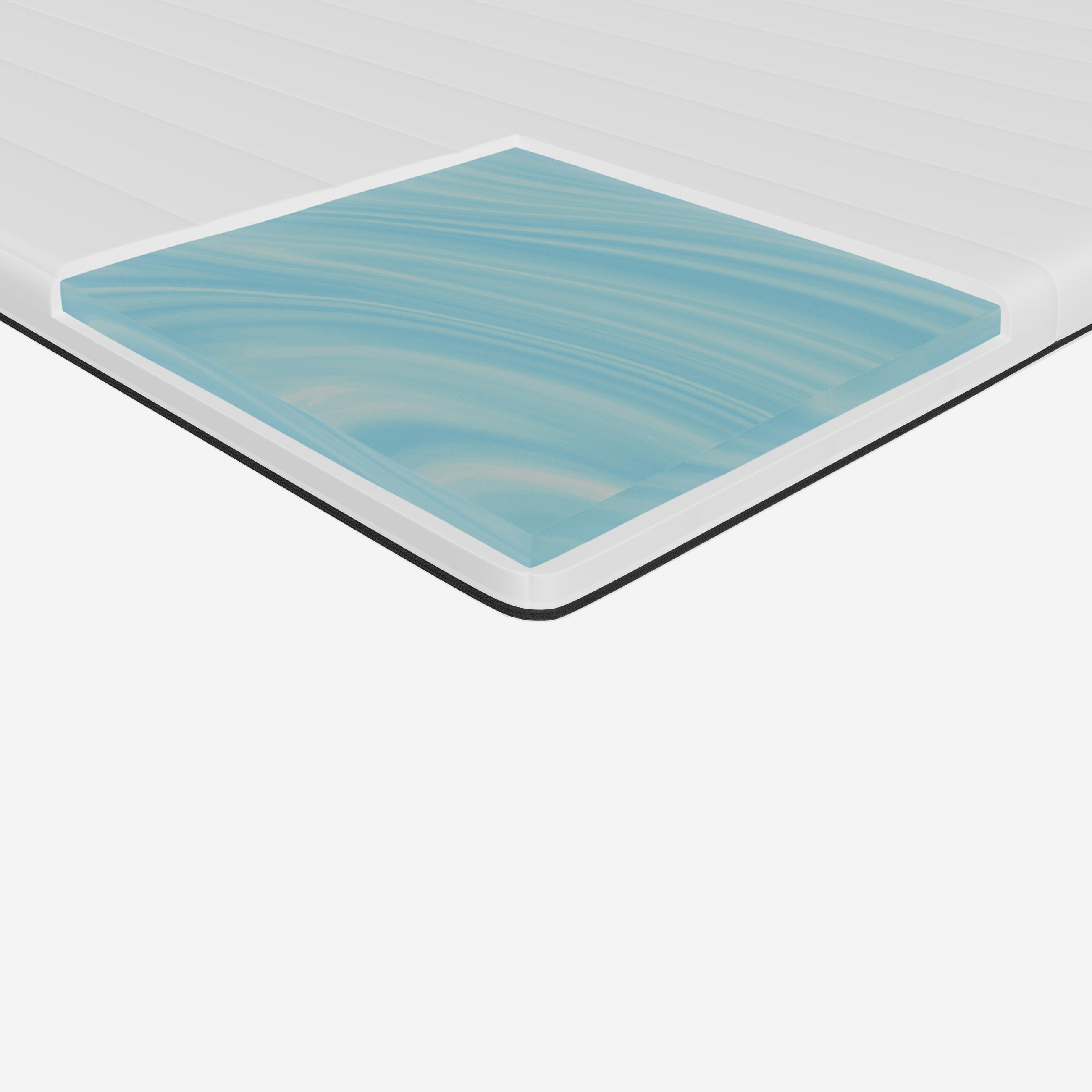 MATRATZENTOPPER aus komfortablem Gelschaum 90X200 cm - Weiß/Grau, Textil (90/200cm) - Schlaftroll
