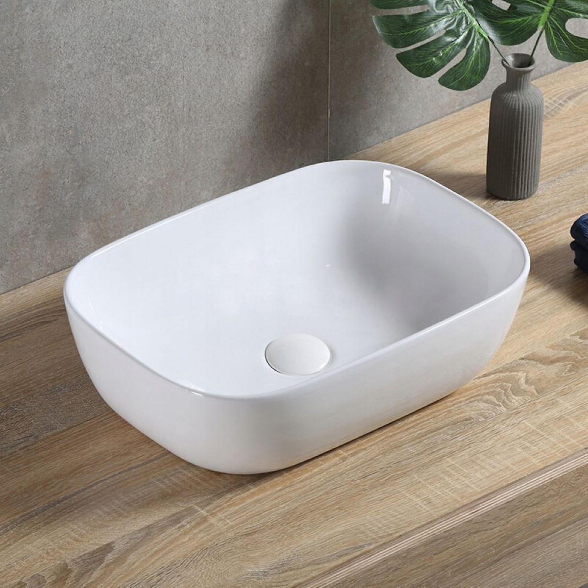 WASCHBECKEN, weiß 46/33/14 cm - Weiß, Keramik (46/14/33cm) - Rebiko