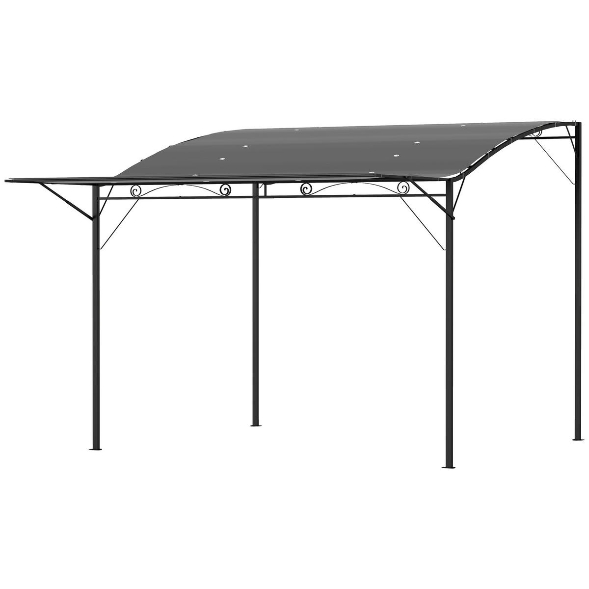 PAVILLON mit klappbarer Dacherweiterung, wetterfest, 3 x 2,5 m, moderner Gartenpavillon für Terrasse und Outdoor, Dunkelgrau - Dunkelgrau, Metall (300/250/250cm)