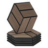 AKUSTIKPANEEL Hexagon Braun 5 Stück - Braun, Holz (30/26/2cm) - Homestyle4u