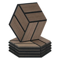 AKUSTIKPANEEL Hexagon Braun 5 Stück - Braun, Holz (30/26/2cm) - Homestyle4u