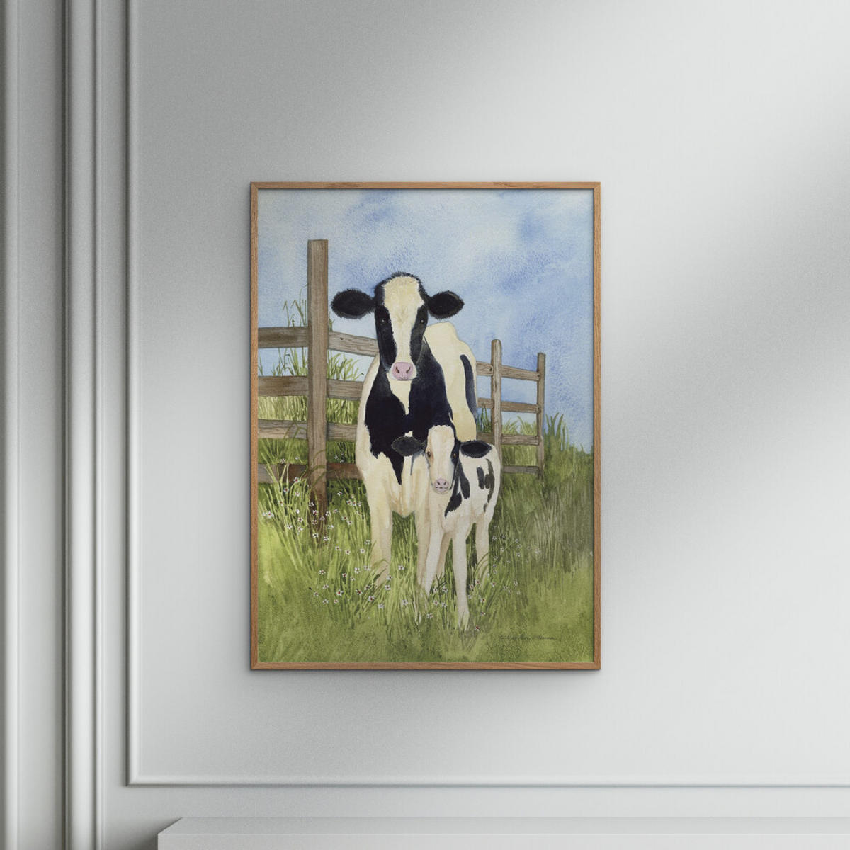 POSTER Wild Apple - Farm Family Cows - Grün, Papier (50/70/0.1cm) - Poster&Frame